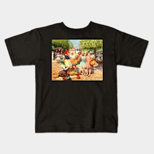 At The Market By Tivadar Josef Mousson Digitally Enhanced Kids T-Shirt